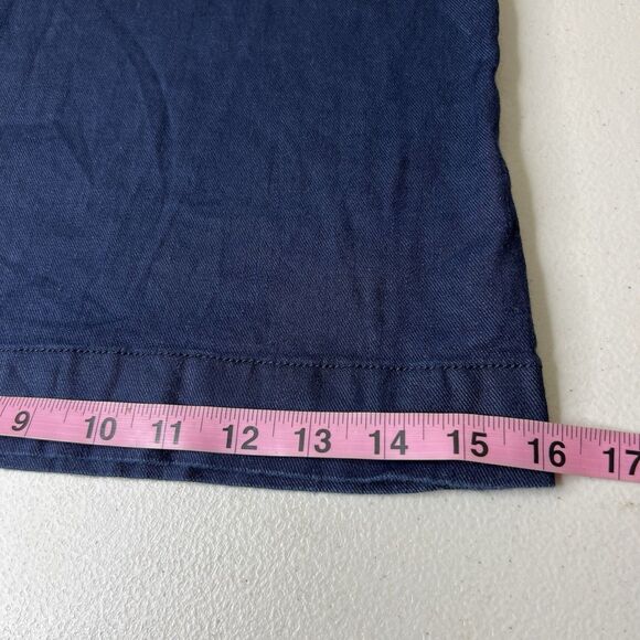 Anthropologie Trouser Pants Womens 31x32 Navy Blue Linen High Waist Wide Leg - Picture 9 of 10